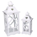 Lanterna legno 1-2 bianco cm21x21h50