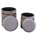 Puff velluto 1-2 grigio chiaro cm ø39h49