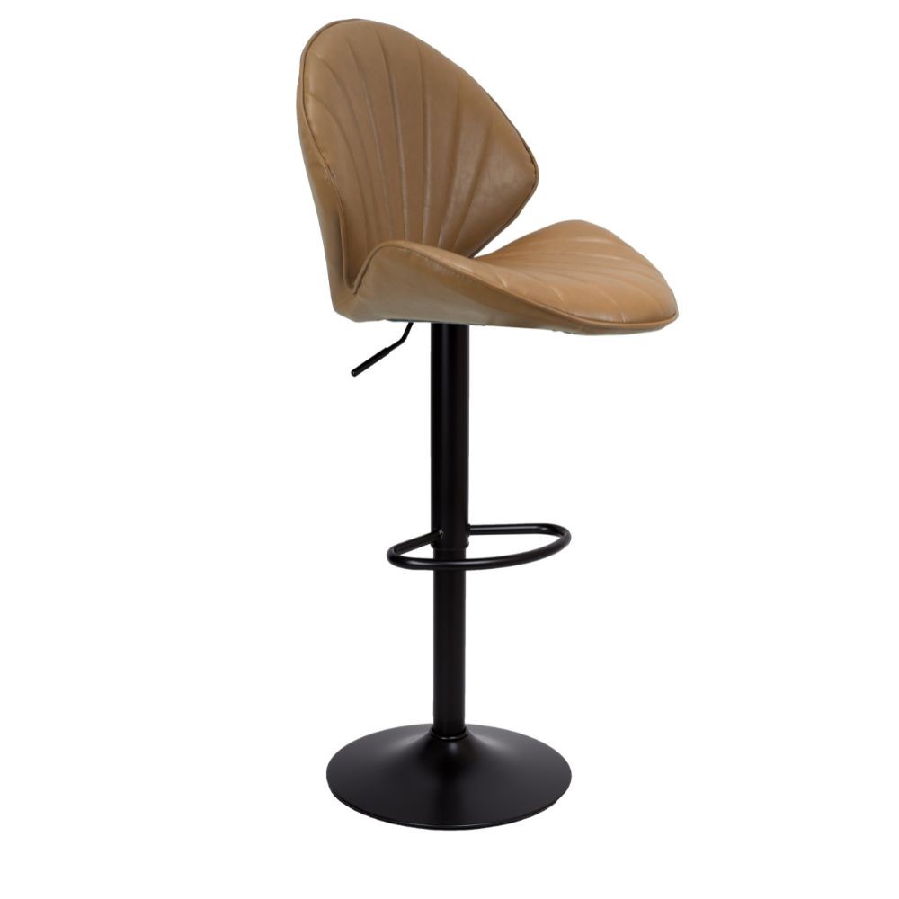 Sgabello regolabile Tunn colore tortora con piede nero Design elegante per il tuo spazio
