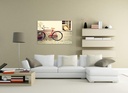 Stampa su vetro 70x70 cm con tela multicolore