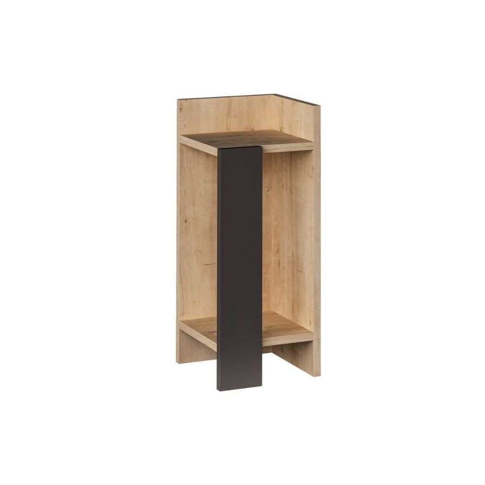 Tavolino di design Elos colore rovere oak pannello antracite 25x25x60h destro