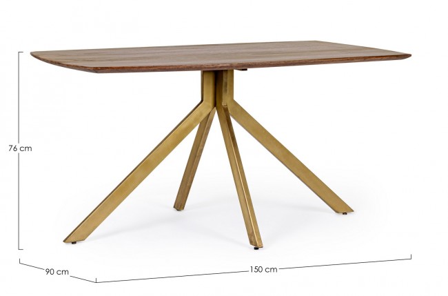 Tavolo in legno stile vintage per 6 persone cm 150x90