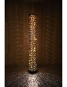 Piantana in Tessuto Nero Oro Cilindro con Effetto Stelle Vintage LED
