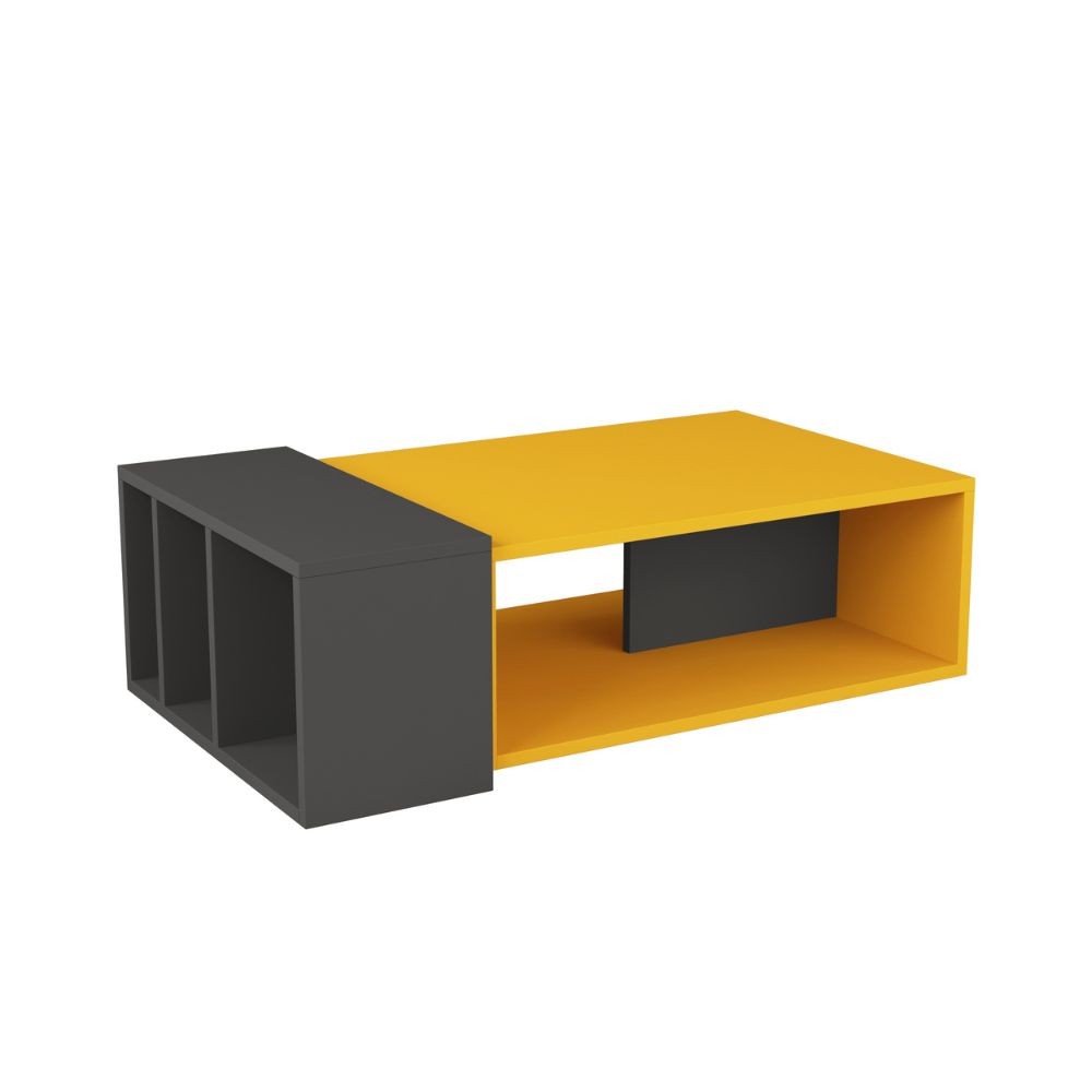 Tavolo da salotto Anita colore mostarda antracite - 102x56,5x32 cm