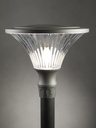 Lampada da esterno in alluminio pressofuso, diffusore trasparente, diametro 60mm, altezza max 160mm, IP65 corten - Samnite