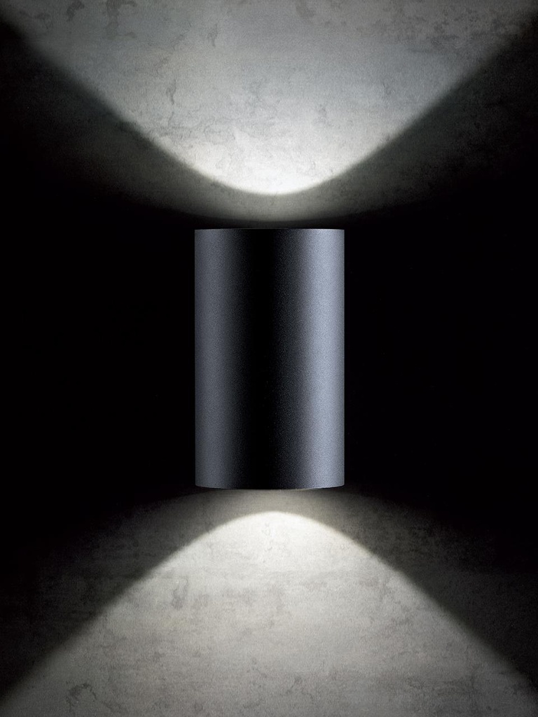 Lampada da parete in alluminio pressofuso con diffusori in vetro trasparente - 40W - 4242 lumen - Classe E - Luce calda - IP65 - 2 lampade corten - Samnite