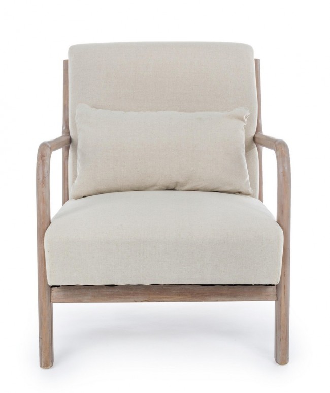 Poltrona Ancilla Vintage in lino cotone con cuscino - Samnite