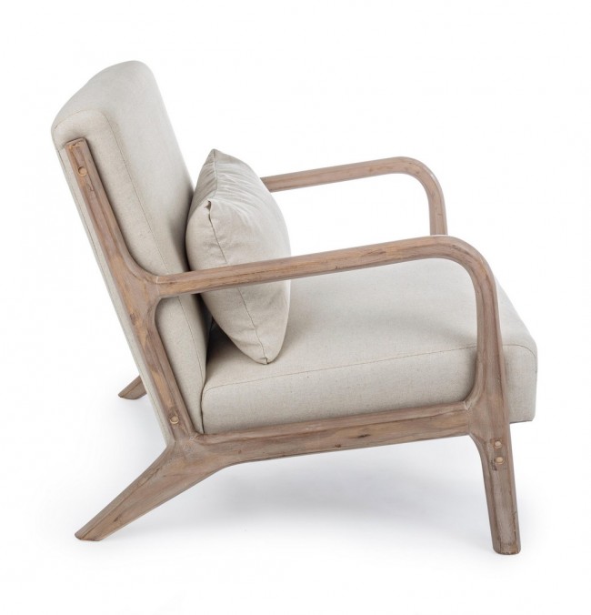 Poltrona Ancilla Vintage in lino cotone con cuscino - Samnite