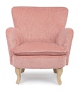 Poltrona vintage Chenille Imbottita in velluto Rosa - Samnite