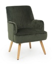 Poltrona vintage da soggiorno in velluto Verde Scuro ADELINE 60x67x h79 cm - Samnite