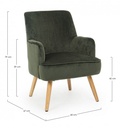 Poltrona vintage da soggiorno in velluto Verde Scuro ADELINE 60x67x h79 cm - Samnite