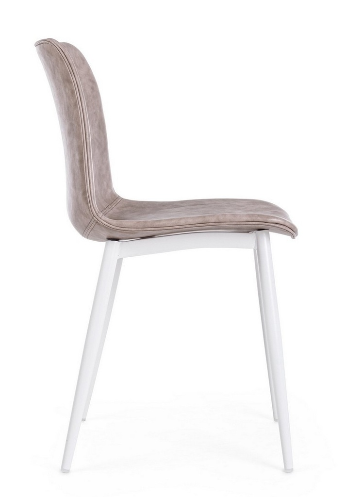 Sedia vintage ecopelle beige Kyra - Samnite