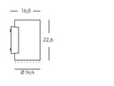 Lampada da parete in alluminio pressofuso con diffusori in vetro trasparente - 20W, 2120 lumen corten - Samnite