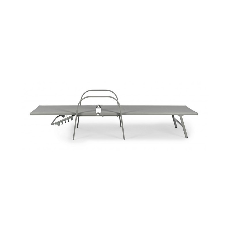 Lettino Arent in acciaio e con braccioli tortora cm 195 - Samnite