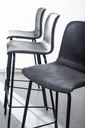 Sgabello bar vintage acciaio similpelle antracite Kyra cm 39 x 44 x 103,5 - Samnite