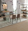 Sedia vintage similpelle beige Warhol cm 59 x 54,5 x 80 - Samnite