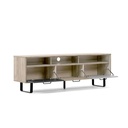 Base Porta TV con 3 ante a ribalta colore rovere e grigio 160x35xh.53 cm