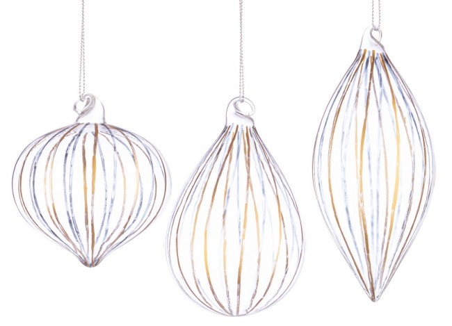 12x Pendaglio Vt Stripe Trasp Oro