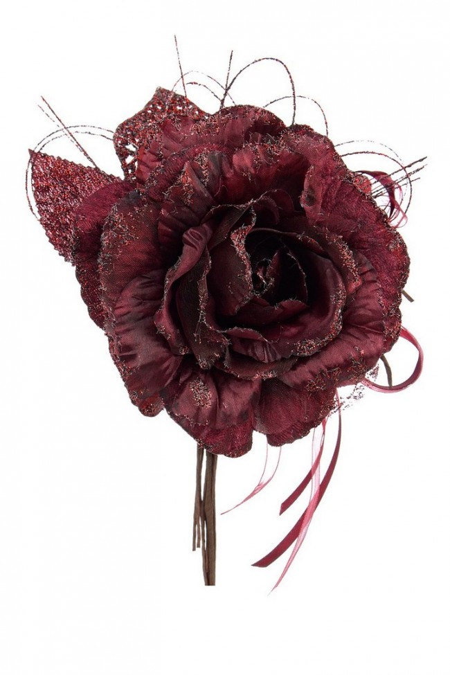 12x Pick Rosa Holly Bordeaux