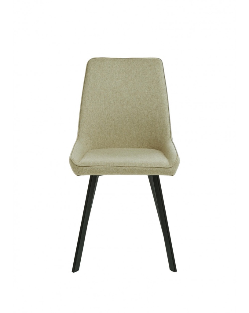 Set di 4 sedie in microfibra beige con struttura in metallo, dimensioni 48x60x87cm