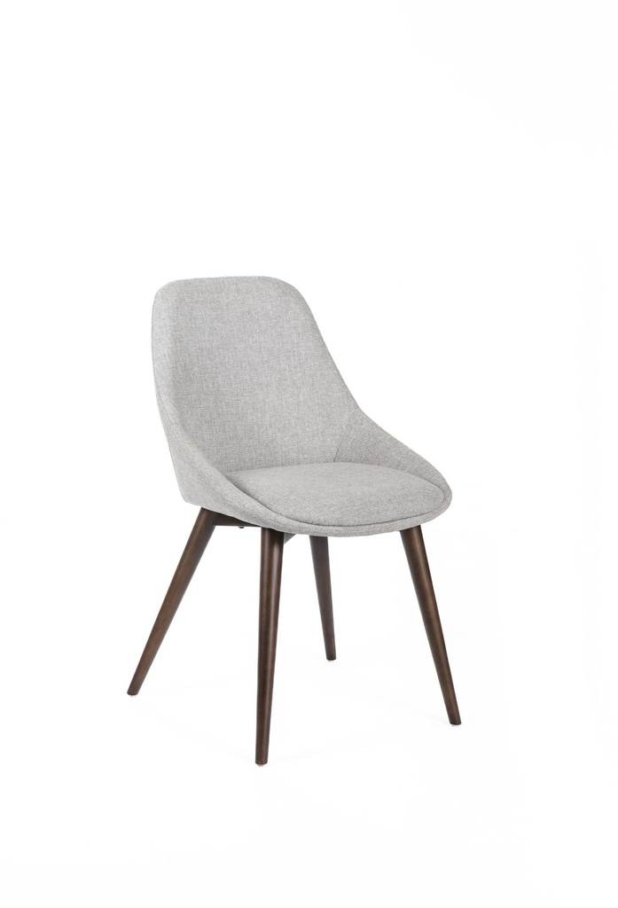 Sedia elegante in tessuto con gambe in massello di noce - 58cm x 49cm x 85cm