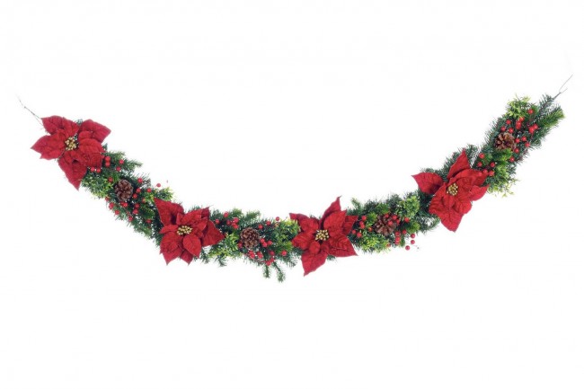 6x Boa Classical Poinsettia Rosso H180