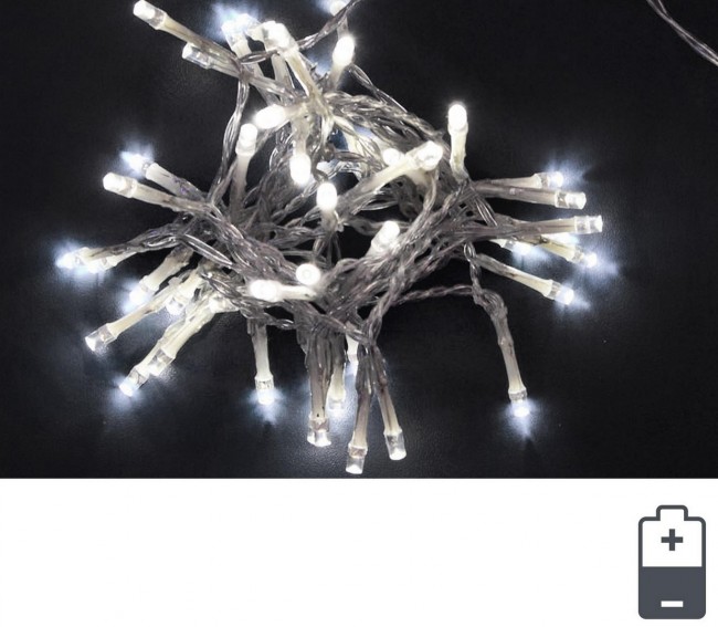 6x Catena Bt 48 Led Bianco Filo Tr Int