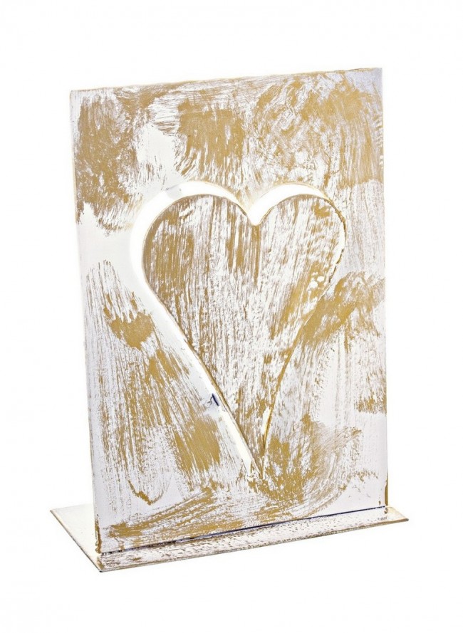 8x P.Candela Cuore Stand Metal Oro