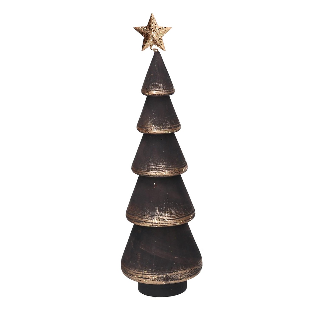 Albero in legno nero 10x10x37 cm