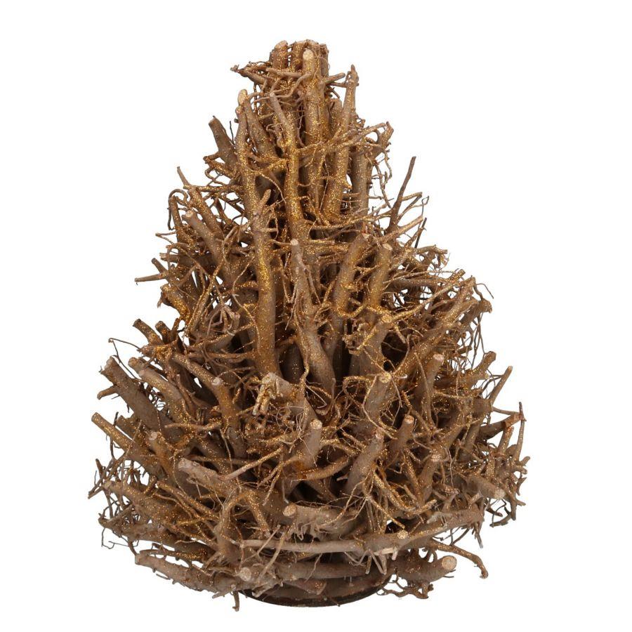 Albero in legno oro con glitter, ø30cm x h44cm