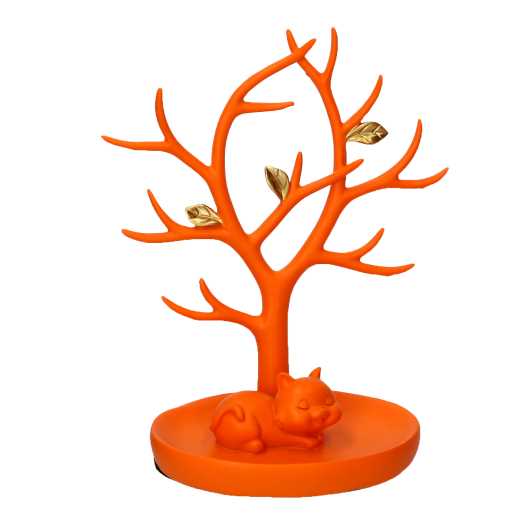 Albero espositore arancione in resina 19x11x22,5 cm