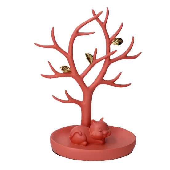 Albero espositore rosa in resina 19x11x22,5 cm