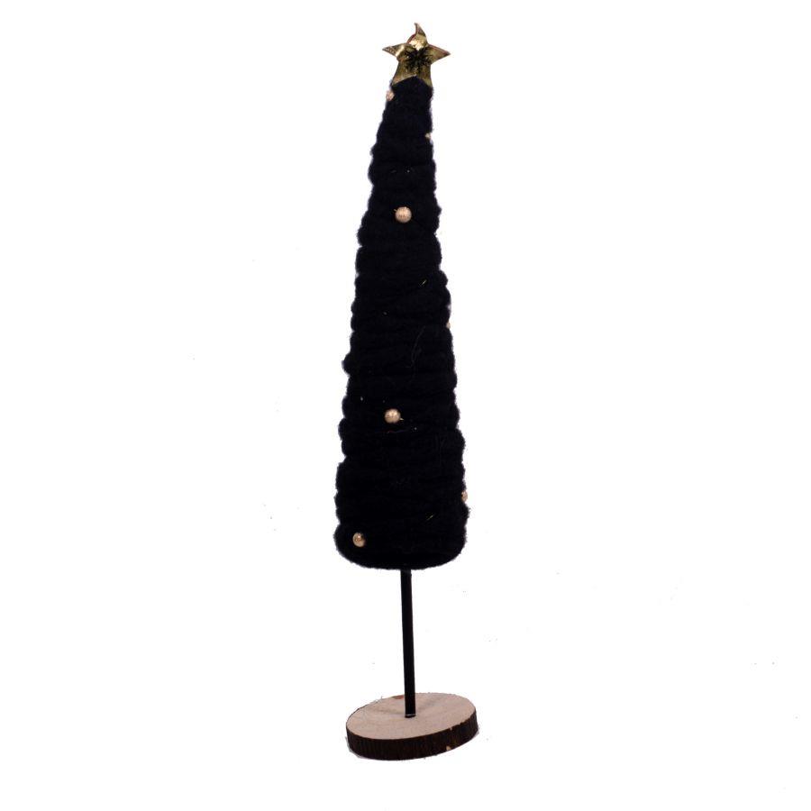 Albero tessuto nero e oro 9x9x39 cm