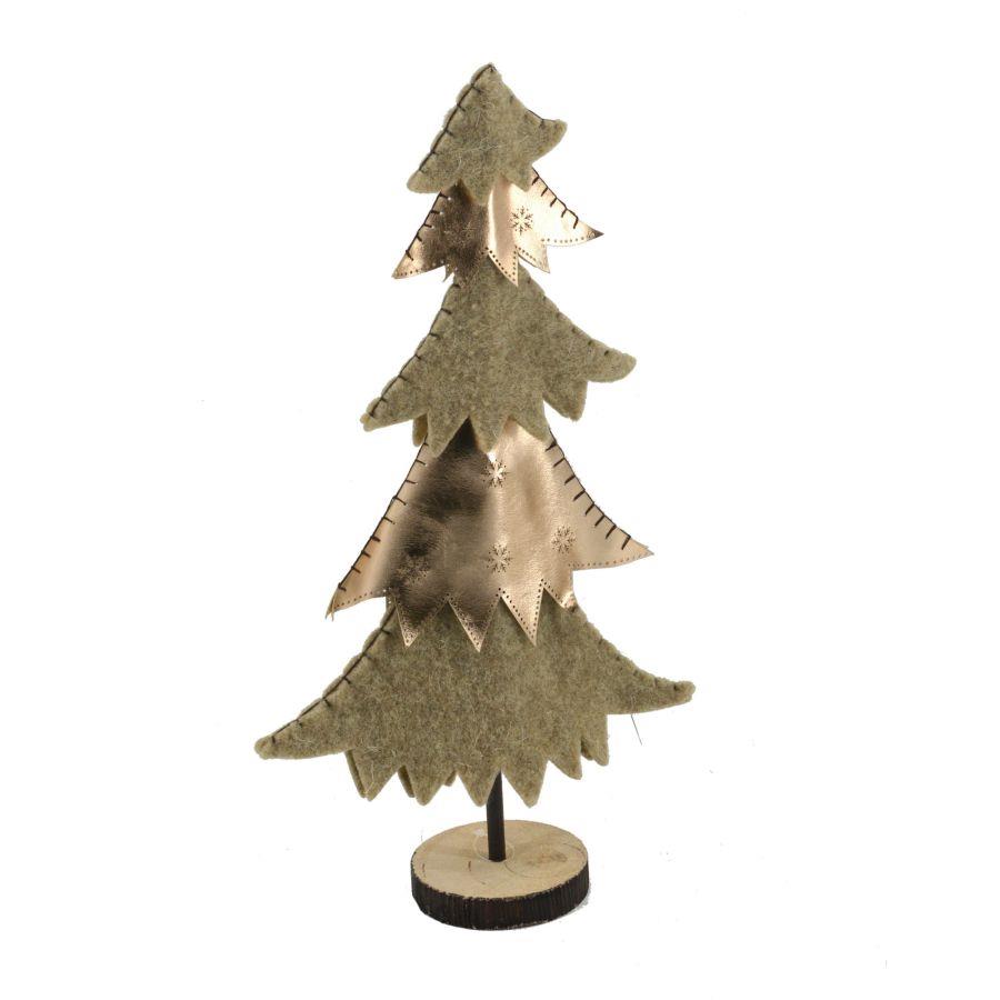 Albero tessuto rosa e oro 22x9x40 cm