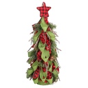 Albero Tessuto Verde Rosso 18x18x43 cm
