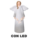 Angelo in resina con luce a LED bianco - 24x11,5x41cm