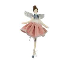 Angelo in tessuto rosa cm13x5h29