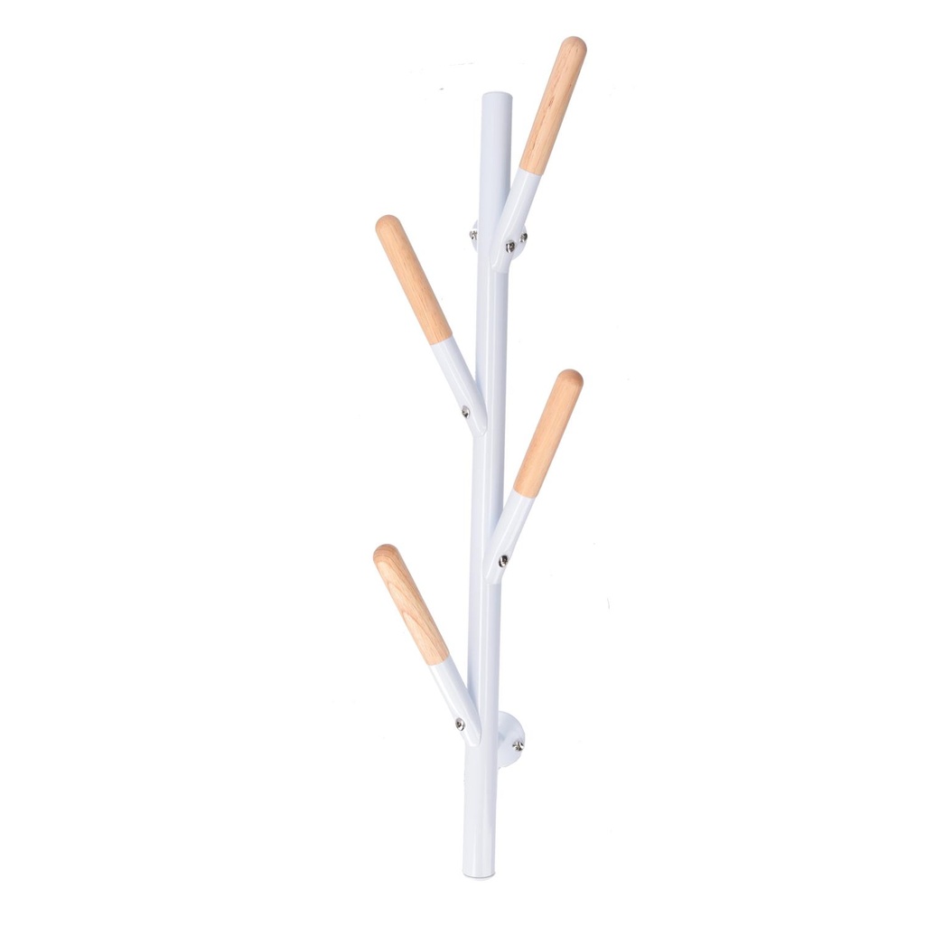 Appendino Metallo Bianco 4 Posti 19x18x63 cm