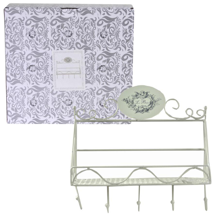 Appendino Metallo Le Bain 5 Posti con Mensola 38,5x13x37 cm - Stile e Funzionalità per il Tuo Spazio