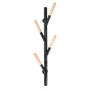 Appendino nero metallo 4 posti 19x18x63 cm