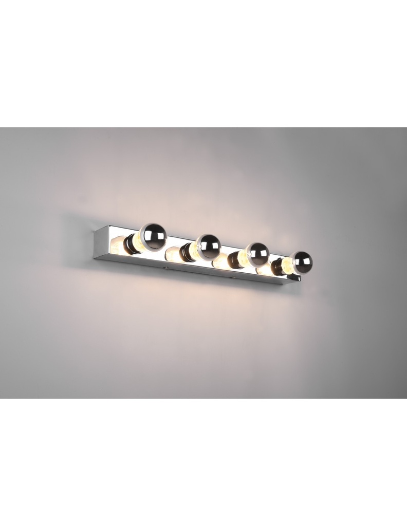 Applique da Specchio 4 Luci Cromo IP44 con Interruttore