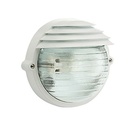 Applique Grande E27, Linea Palpebra Tonda, Bianco - Lampada da Parete in Alluminio Pressofuso e Vetro Stampato