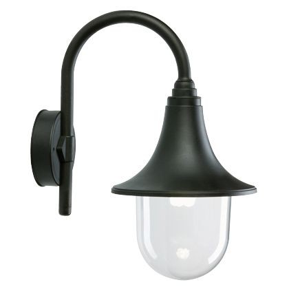 Applique in termoplastico con diffusore trasparente, altezza max lampada 150mm, alimentazione 230V ~ 50Hz, classe di protezione IP43, potenza massima lampade 60W