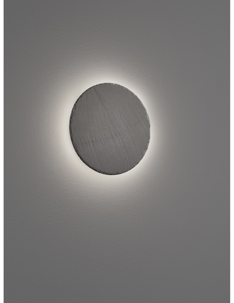 Applique LED Dimmerabile Rotonda Ardesia Nero Ø20 cm