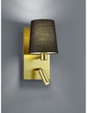 Applique Moderna Oro con Paralume Nero e Spot Led