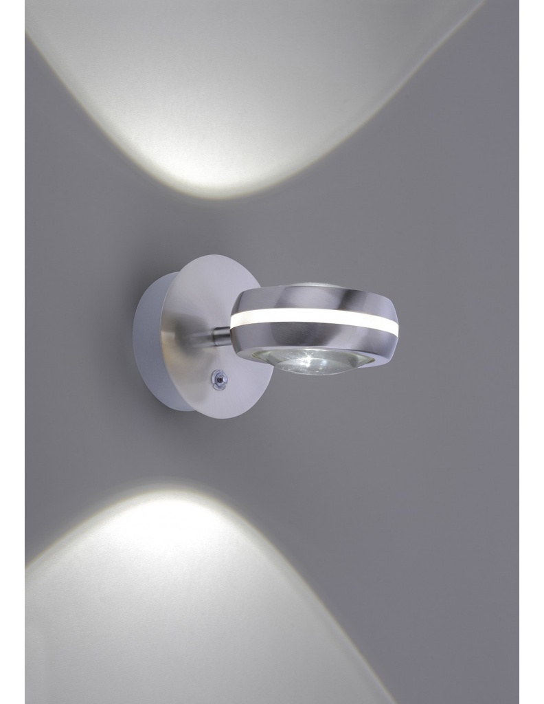 Applique Vista Led Orientabile Dimmerabile Rgbw Nichel Ø11 cm