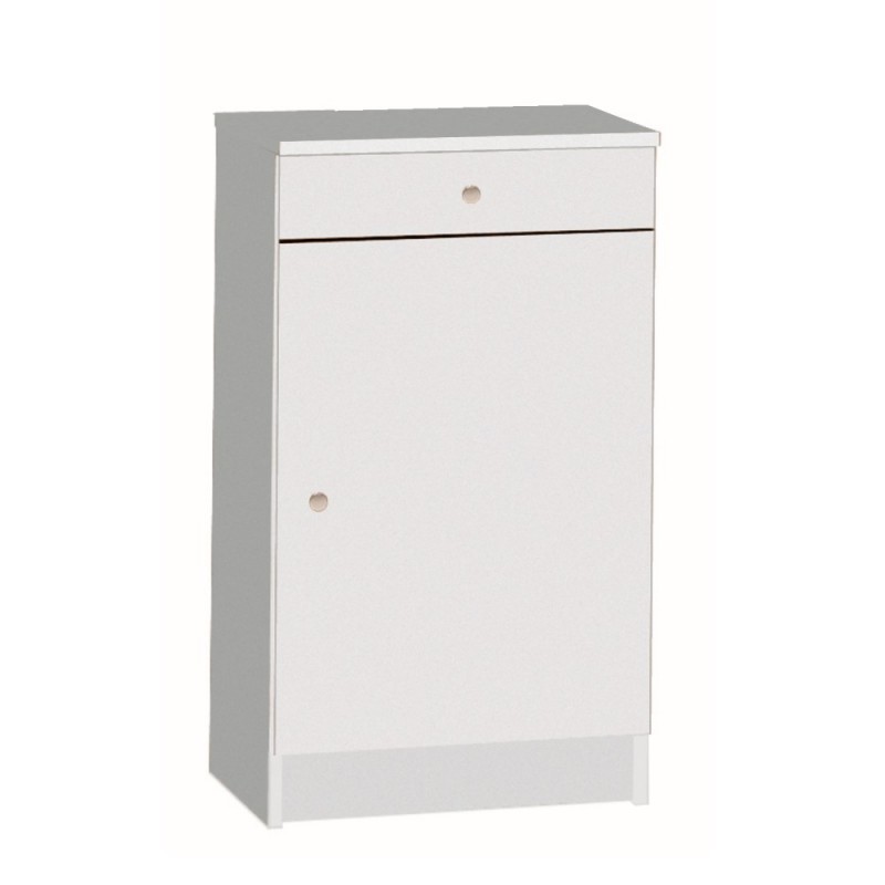 Armadio basso un anta un cassetto Bianco 46x34x h80 cm