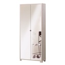Armadio multiuso slim con due ante a specchio e otto ripiani Olmo Chiaro 83x29x h190 cm