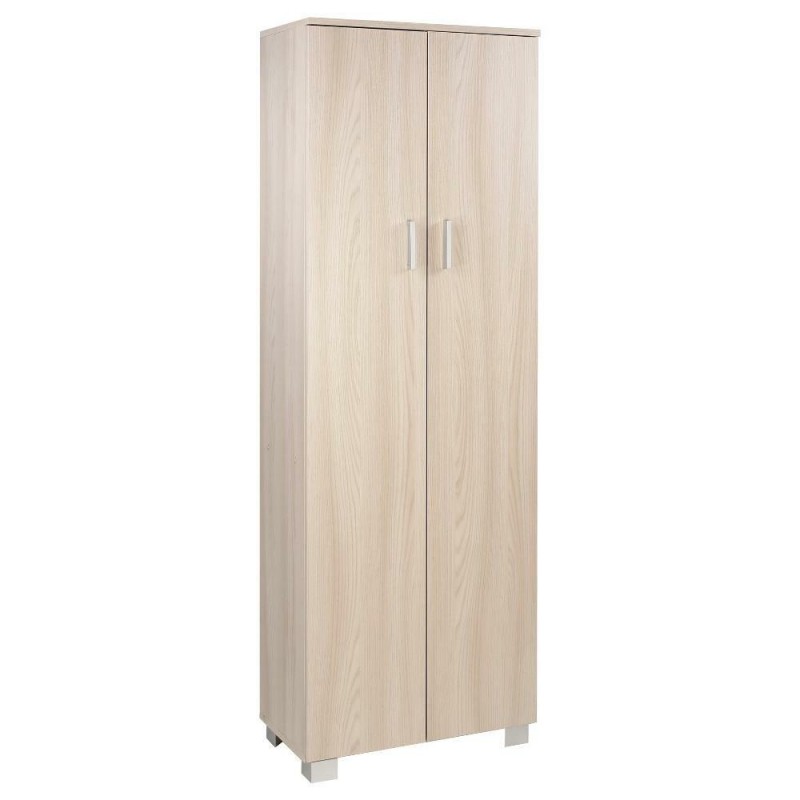Armadio scarpiera multiuso due ante cinque ripiani Olmo Chiaro 62x34x h178 cm