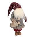 Babbo Natale Tessuto Grigio - Atmosfera Magica del Natale - 21x22x53 cm